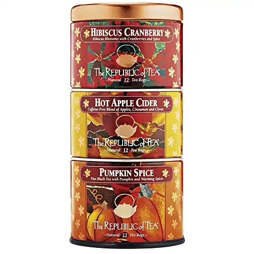 The Republic of Tea – Harvest Stackable Tea Tin, Autumn Assortment, 36 Tea Bags