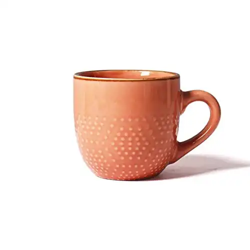 6 Oz Embossed Pattern Design Ceramic Coffee Mug