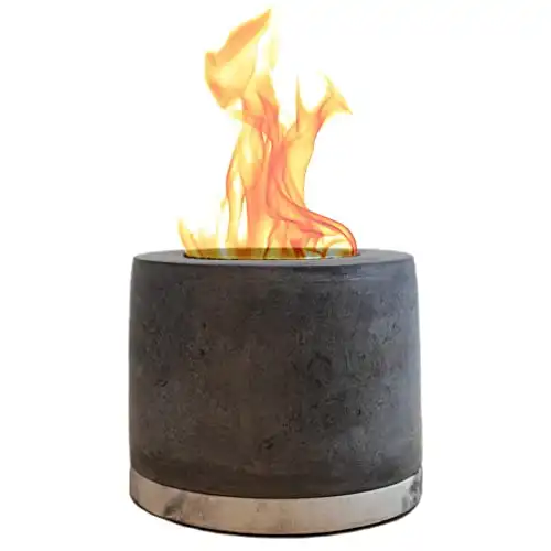 ROUNDFIRE Concrete Tabletop Fire Pit, Indoor and Outdoor use