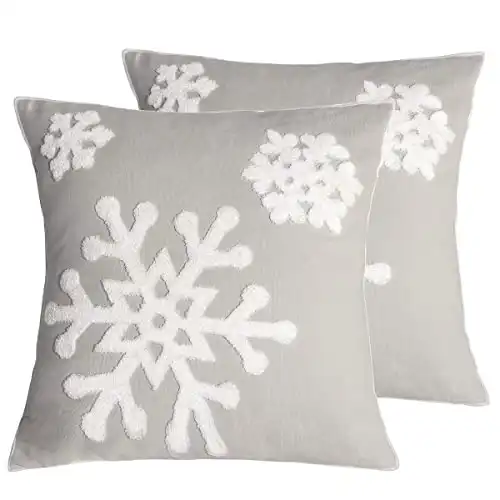 Snowflake Pillow Covers, 18x18, Set of 2