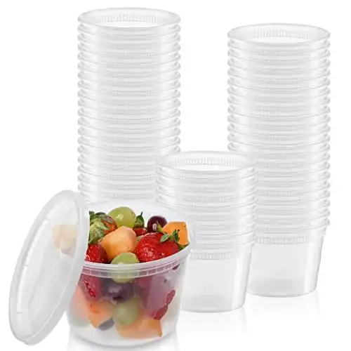 16oz Plastic Food Storage Freezer Containers