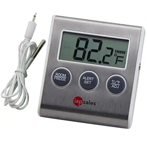 Refrigerator Freezer Thermometer with Temperature Alarm Settings