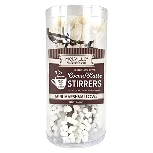 Melville Gourmet Chocolate Stirrers, Chocolate with Mini Marshmallows