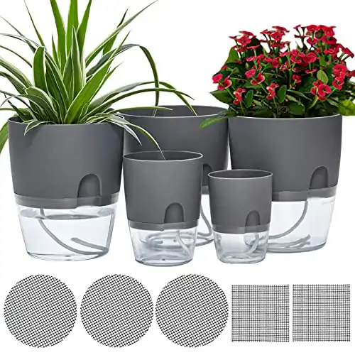 Self Watering Planter Pots, 5 Pack