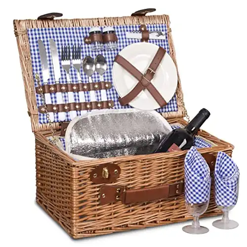 Picnic Basket for 2 with Insulated Cooler