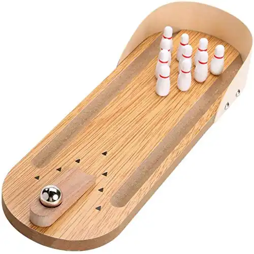 Wooden Table Top Mini Bowling Game