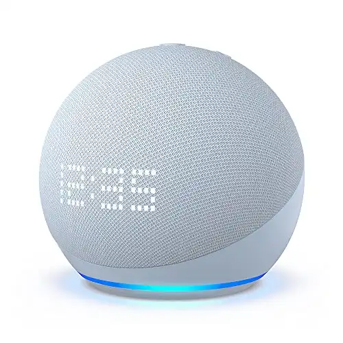 All-New Echo Dot with clock | Smart speaker | Cloud Blue